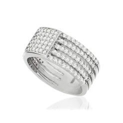 Bague argent 925 carré zirconias