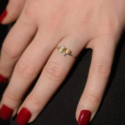 Bague argent 925 citrines et zirconias