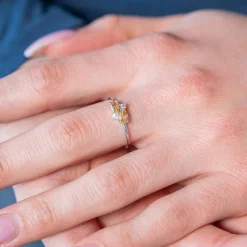 Bague argent 925 citrines et zirconias