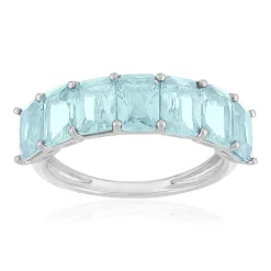 Bague argent 925 cristal bleu