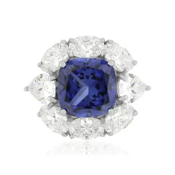 Bague argent 925 cristal bleu et zirconias