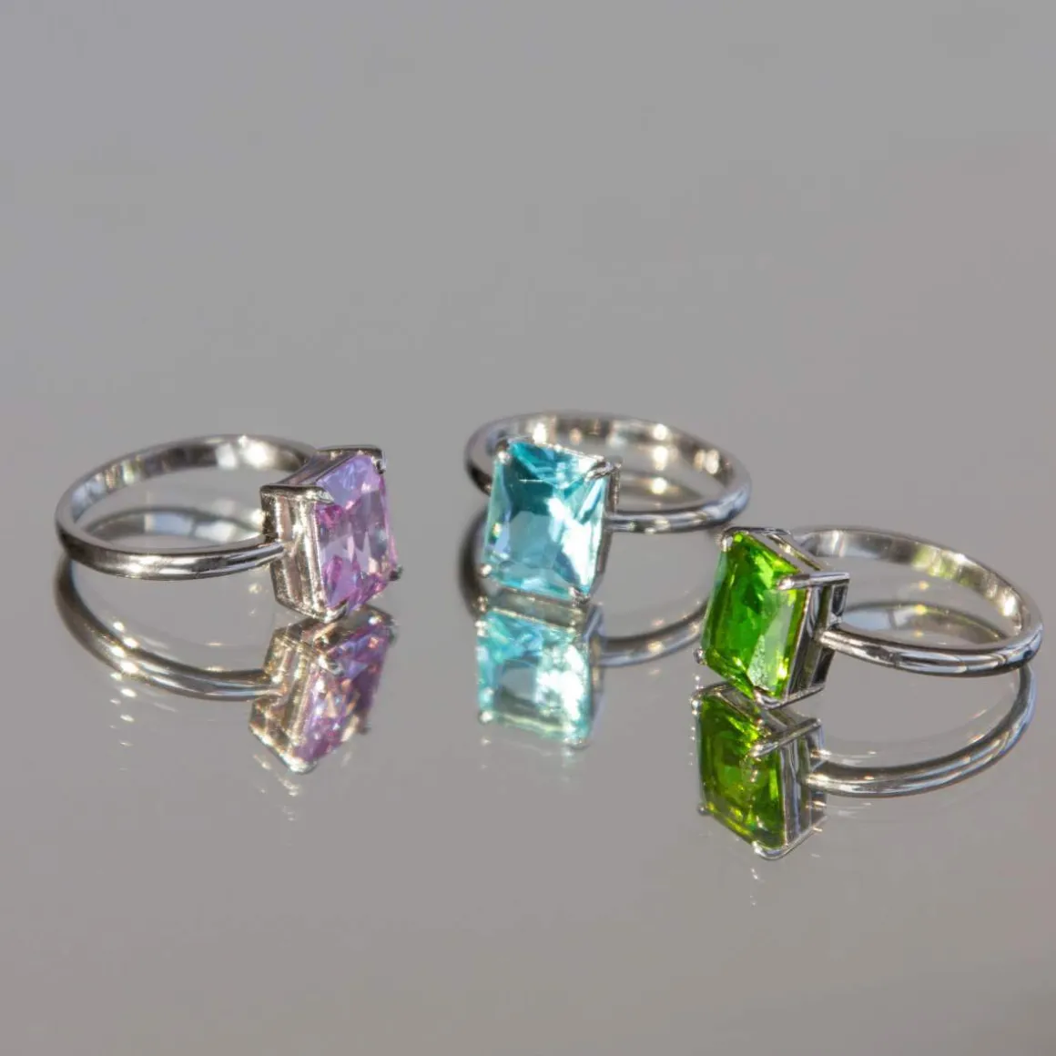 Bague argent 925 cristal vert
