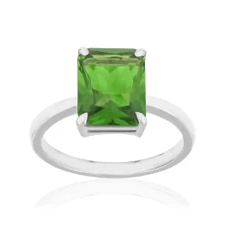 Bague argent 925 cristal vert