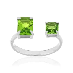 Bague argent 925 cristal vert