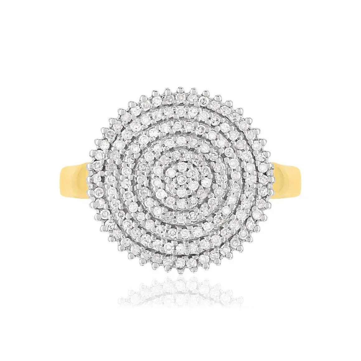 Bague argent 925 doré zirconias