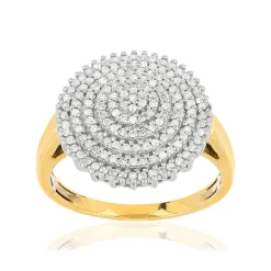 Bague argent 925 doré zirconias