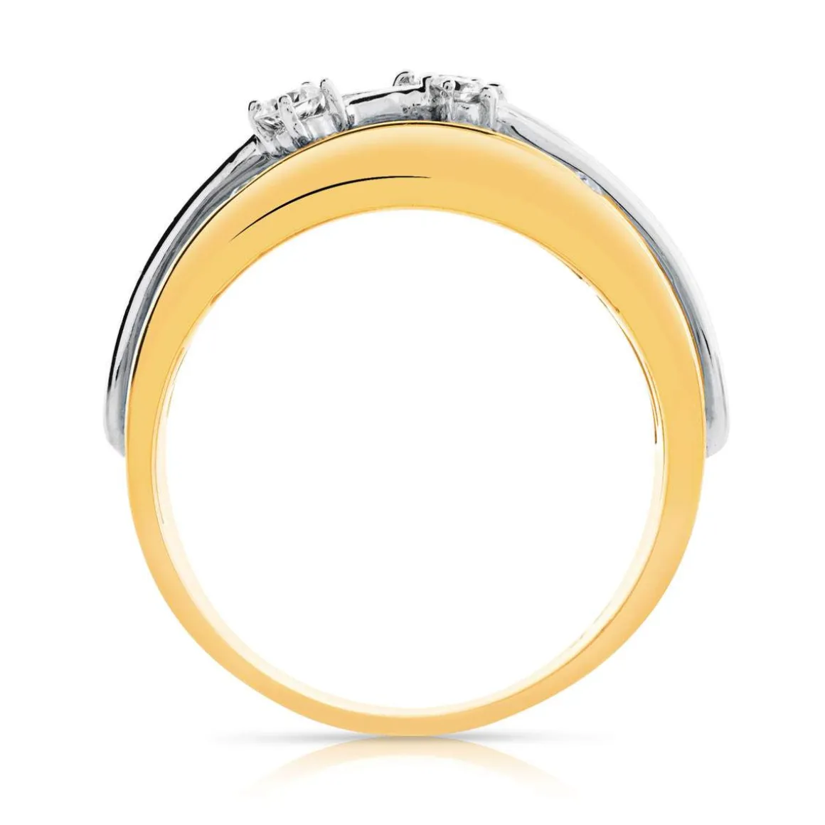 Bague argent 925 doré zirconias