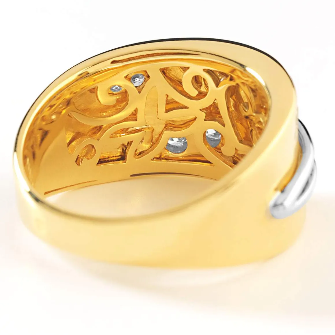 Bague argent 925 doré zirconias
