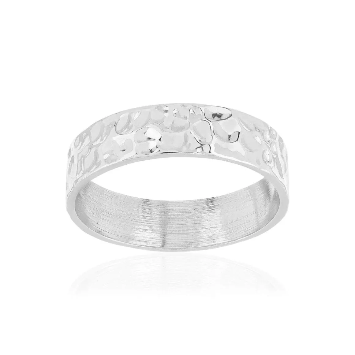 Bague argent 925, effet martelé