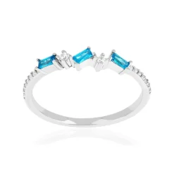 Bague argent 925 et zirconias bleus