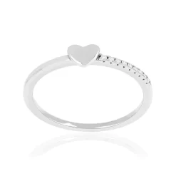 Bague argent 925 et zirconias motif coeur