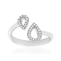 Bague argent 925 et zirconias ouverte