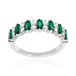 Bague argent 925 et zirconias vert et blanc