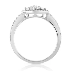 Bague argent 925 fleurs zirconias