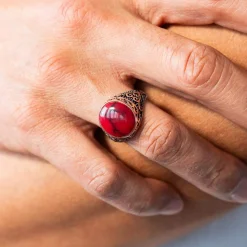 Bague argent 925 jaspe synthétique
