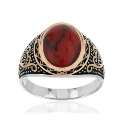 Bague argent 925 jaspe synthétique