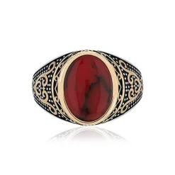 Bague argent 925 jaspe synthétique