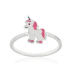 Bague argent 925 laque licorne