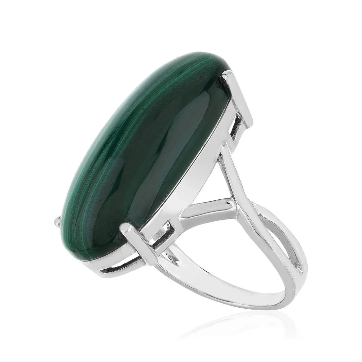 Bague argent 925 malachite