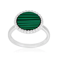 Bague argent 925 malachites