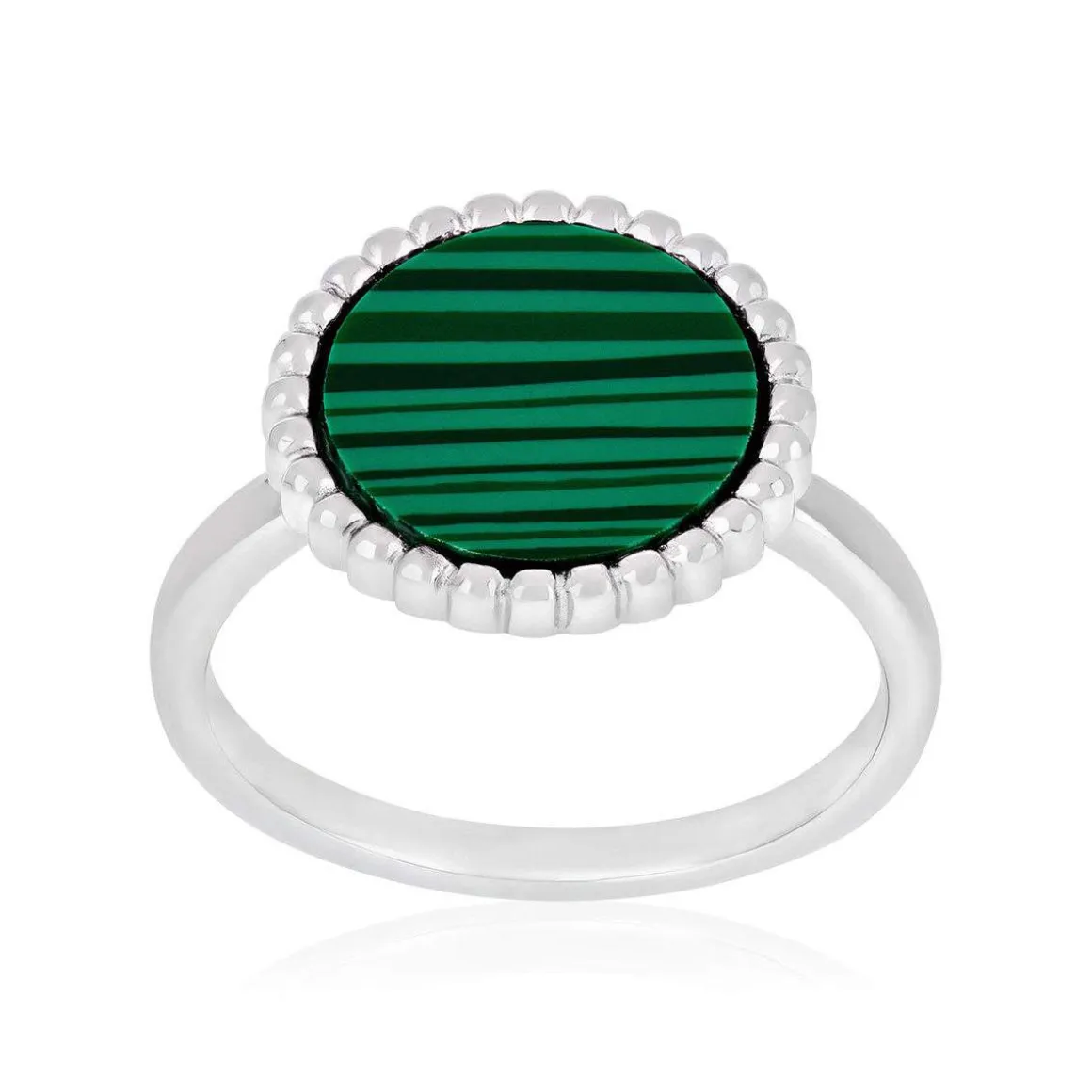 Bague argent 925 malachites