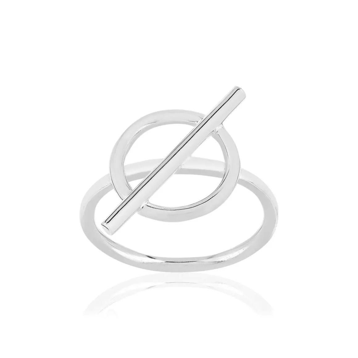 Bague argent 925 motif anneau et barrette