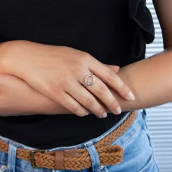 Bague argent 925 motif anneau et boule