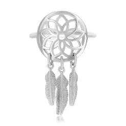 Bague argent 925 motif attrape rêve