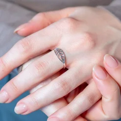 Bague argent 925 motif feuille