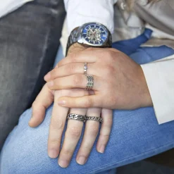 Bague argent 925 motif maille gourmette