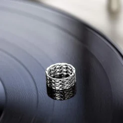 Bague argent 925 motif maille gourmette