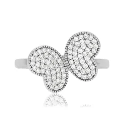 Bague argent 925 motif papillon et zirconias