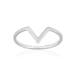 Bague argent 925, motif V.