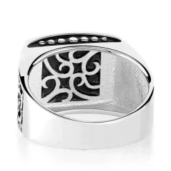 Bague argent 925 onyx imitation carrée