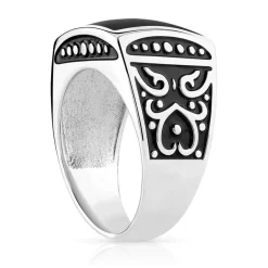 Bague argent 925 onyx imitation carrée