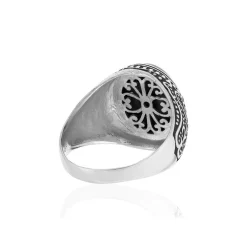 Bague argent 925 onyx imitation ovale