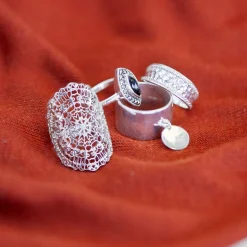 Bague argent 925 pampille disque