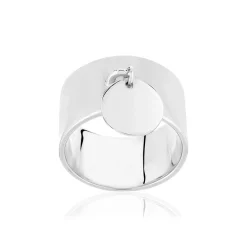 Bague argent 925 pampille disque