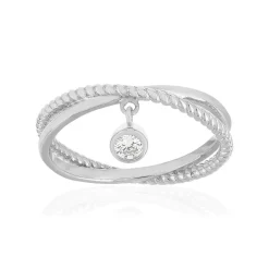 Bague argent 925 pampille zirconia