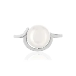 Bague argent 925, perle de culture de Chine.