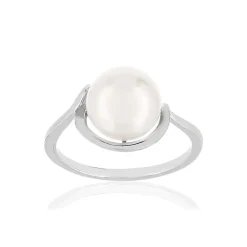 Bague argent 925, perle de culture de Chine.