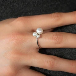 Bague argent 925 perles de Chine