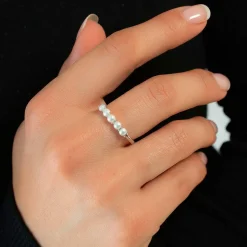 Bague argent 925 perles de Chine