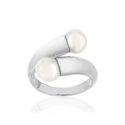 Bague argent perles de culture de chine