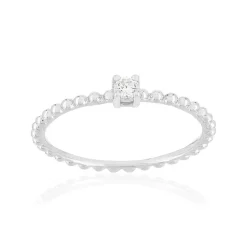Bague argent 925 perlée zirconia