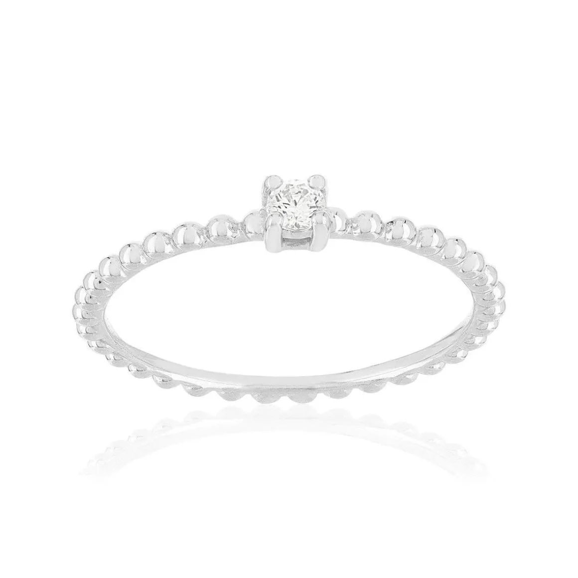 Bague argent 925 perlée zirconia