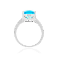 Bague argent 925 pierres imitation et zirconias