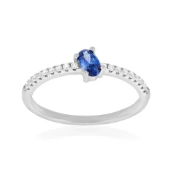 Bague argent 925 pierres imitation bleues