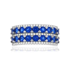 Bague argent 925 pierres synthétiques et zirconias