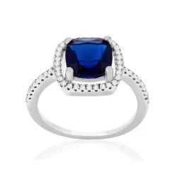 Bague argent 925 pierres synthétiques et zirconias